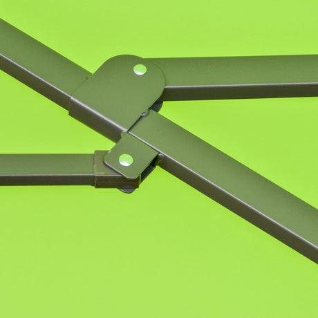 Outsunny 4.6M Sun Umbrella Canopy Double-sided Crank Sun Shade w/ Cross Base Green