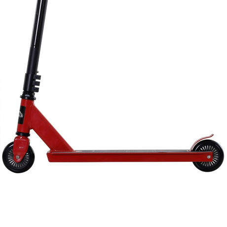 HOMCOM Street Stunt Scooter Intermediate and Beginner Freestyle Tricks Scooters For 14+ Teens Adult w/ Rear φ10cm Wheel & Brake - Red