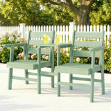 Outsunny Outdoor Garden Loveseat, Embossed Wooden Jack and Jill Garden Seat with Integrated Table, Green