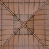 Outsunny 3x(3)M Outdoor Hardtop Gazebo Canopy with 2-Tier Roof and Solid Wood Frame, Outdoor Patio Shelter for Patio, Garden, Brown