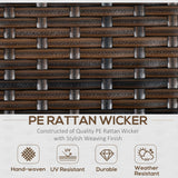 Outsunny Six-Piece Rattan Sofa Set, with Glass-Top Table - Mixed Brown