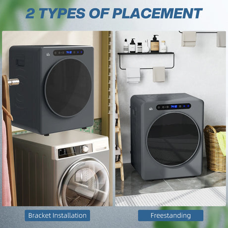 HOMCOM 4kg Compact 40-60C  Tumble Dryer - Grey