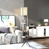HOMCOM Three-Shelf Standing Lamp - Grey/White