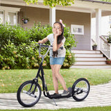 HOMCOM Stunt Scooter, Kids Scooter with Big Wheels, Adjustable Height, Dual Brakes, for Ages 5 Years+, Black