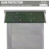 Outsunny Wooden Garden Shed, Outdoor Storage Cabinet with 2 Shelves and Hooks, Locking Organiser Outdoor Narrow Tool House, 74x55x155cm, Grey