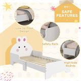 ZONEKIZ Rabbit-Designed Toddler Bed, Kids Bedroom Furniture - White