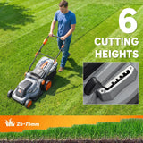 Outsunny 1800W Electric Lawnmower with 40cm Cutting Width, Mulching Feature, 50L Grass Collection Bag, 6 Cutting Heights