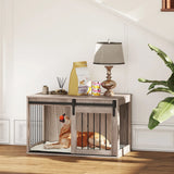 PawHut 98cm Dog Crate Furniture with Removable Cushion for Large Dogs - Brown