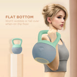 SPORTNOW 6KG Soft Kettlebell, Kettlebell with Non-Slip Handle for Home Gym, Weight Lifting, Strength Training, Green/Grey