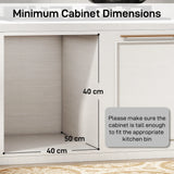 HOMCOM Pull Out Bin, Under Sink Bin - 2 Removable Compartments (15L Each) for 400mm Cabinets, Light Grey