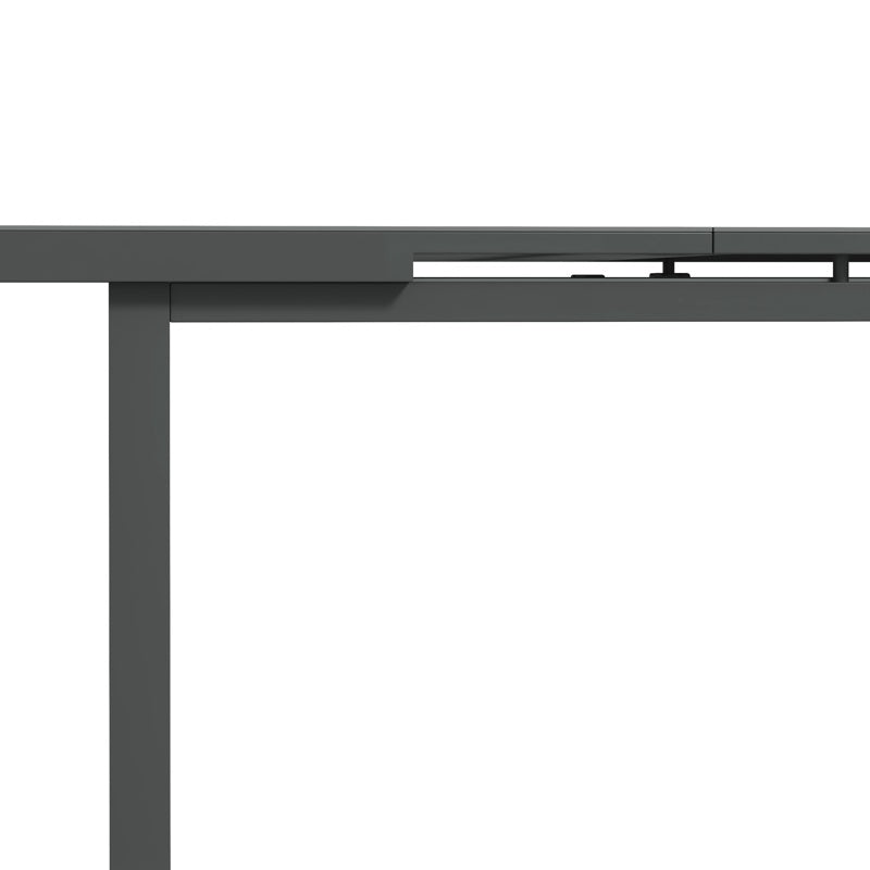 Outsunny Aluminium Garden Table for 6-8, Extending Outdoor Dining Table Rectangle for Lawn Balcony - Charcoal Grey