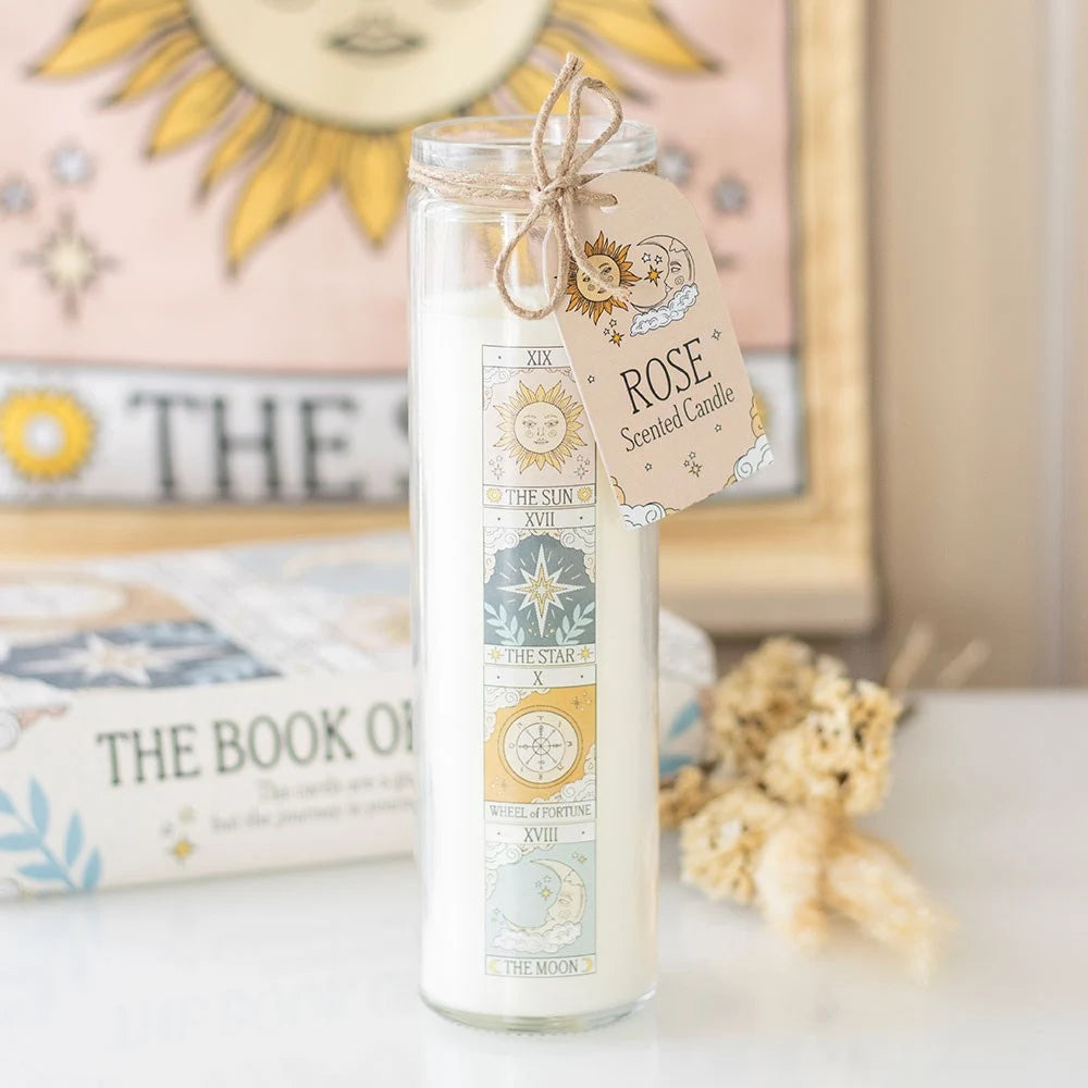 Vintage Tarot Rose Tube Candle
