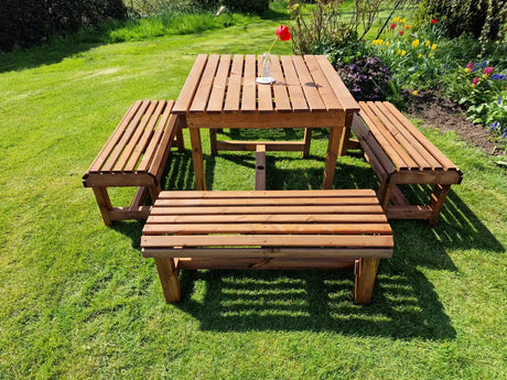 VALLEY CONTEMPORARY TABLE AND BACKLESS BENCH SET - SITS 8