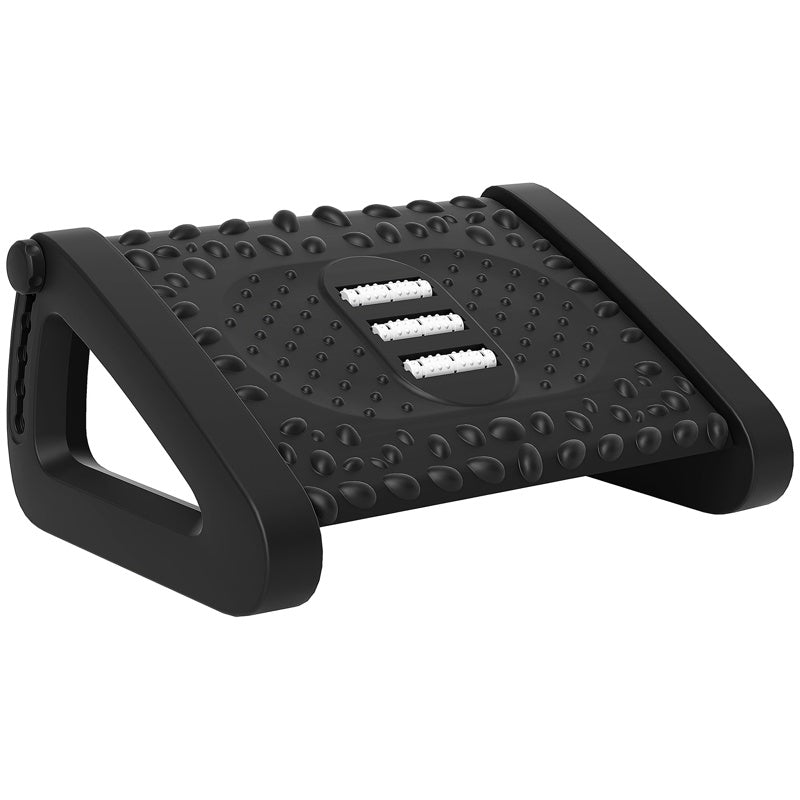 HOMCOM 10°-45° Six-Angle Massage Footrest - Black