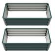 Outsunny Steel Raised Beds for Garden, Outdoor Planter Box, Set of 2, for Flowers, Herbs and Vegetables, Green