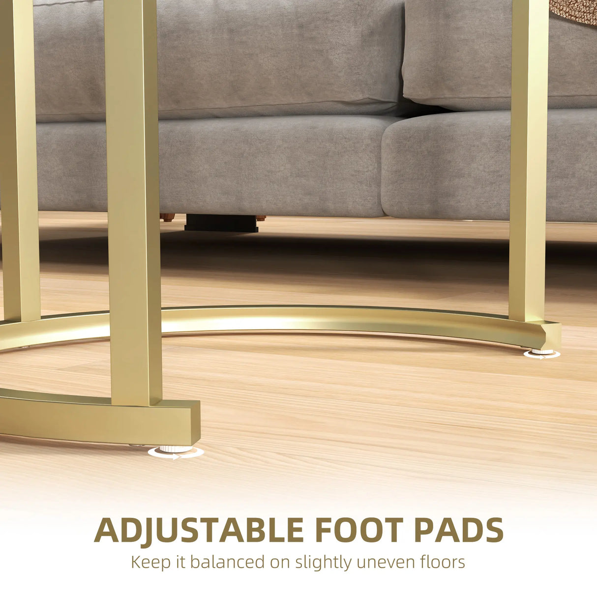 HOMCOM Marble-Effect Nest of Tables - Gold Tone/White