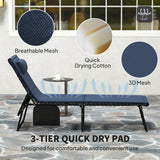 Outsunny Set of Two Reclining Sun Loungers - Dark Blue