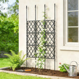 Outsunny Foldable Garden Trellis, Lattice Climbing Support Trellis for Garden, DIY Assembly, 85 x 197 cm, Black