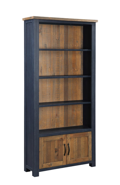 Splash of Blue - Large Open Bookcase with Doors