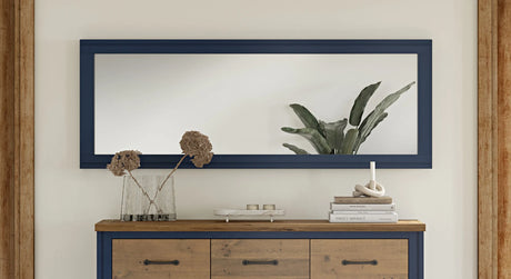 Splash of Blue - Extra Long Wall Mirror (Hangs Landscape & Portrait)