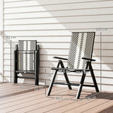 Outsunny Rattan Reclining Garden Chairs - Black