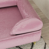 PawHut Cat Sofa Pet Couch w/ Removable Backrest, Soft Cushion, Washable Cover, for Small and Medium Sized Dogs, Pink
