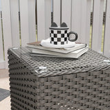 Outsunny Three-Piece Super Padded Rattan Set - Light Grey