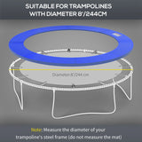 HOMCOM 244cm Trampoline Pad Pads Replacement Trampoline Accessories Safety Surround Pads Padding - 8ft Blue