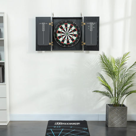 SPORTNOW Bristle Dartboard with Cabinet, 6 Steel Tip Darts, Cabinet