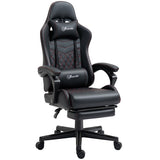 Vinsetto Computer Gaming Chair with Footrest, Video Gaming Chair for Adults with 130° Reclining Back, Desk Chair with Lumbar Support and Adjustable Height, Black Red