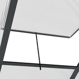 Outsunny 6 x 6ft Polycarbonate Greenhouse, Large Walk-In Green House with Slide Door and Window, Garden Plants Grow House with Aluminium Frame and Foundation, Grey