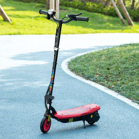 HOMCOM Foldable Electric Scooter, with LED Headlight, for Ages 7-14 Years - Red