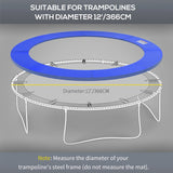 HOMCOM 12ft Trampoline Pad Φ366cm Trampoline Accessories Surround Pad Thick Foam Pads Padding Replacement Spare- Blue