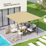 Outsunny 3 x 3(m) Gazebo Canopy Replacement Cover, Garden Gazebo Roof Replacement with Drain Holes, Water Resistant PVC Coating, 370g/, UPF30+, TOP COVER ONLY, Beige