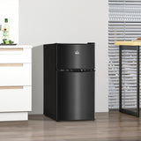 HOMCOM 88L Under Counter Fridge Freezer, Small Refrigerator with 5-Setting, 3 Star Freezer Rating, Black