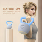 SPORTNOW 4KG Soft Kettlebell, Kettlebell with Non-Slip Handle for Home Gym, Weight Lifting, Strength Training, Light Blue/Grey