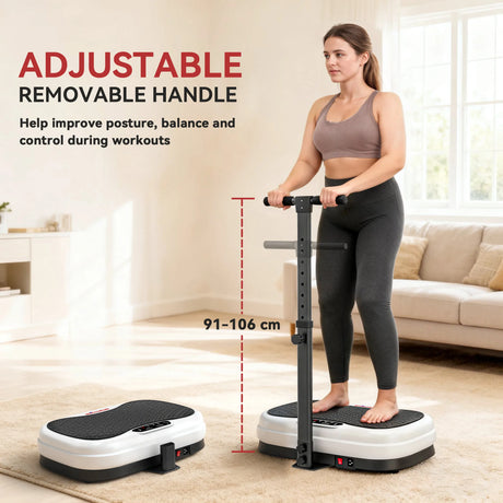 SPORTNOW Vibration Plate, with Adjustable/Removable Handle, Preset Modes, 50 Speeds
