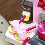 AIYAPLAY Kids Kitchen with 33 Pieces, Lights, Sounds, Storage, for Ages 3-6 Years, Pink