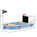 Outsunny Wooden Kids Sandbox, Pirate Ship Design - Blue