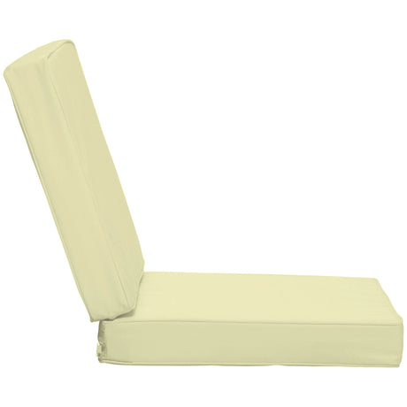 Outsunny 2-Piece Garden Seat and Back Cushion Set, Replacement Cushions for Outdoor Furniture with Seat Cushion and Back Cushion, Cream White
