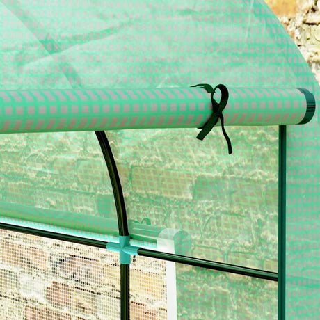 Outsunny 300 x 200cm Walk-In Polytunnel Greenhouse - Green