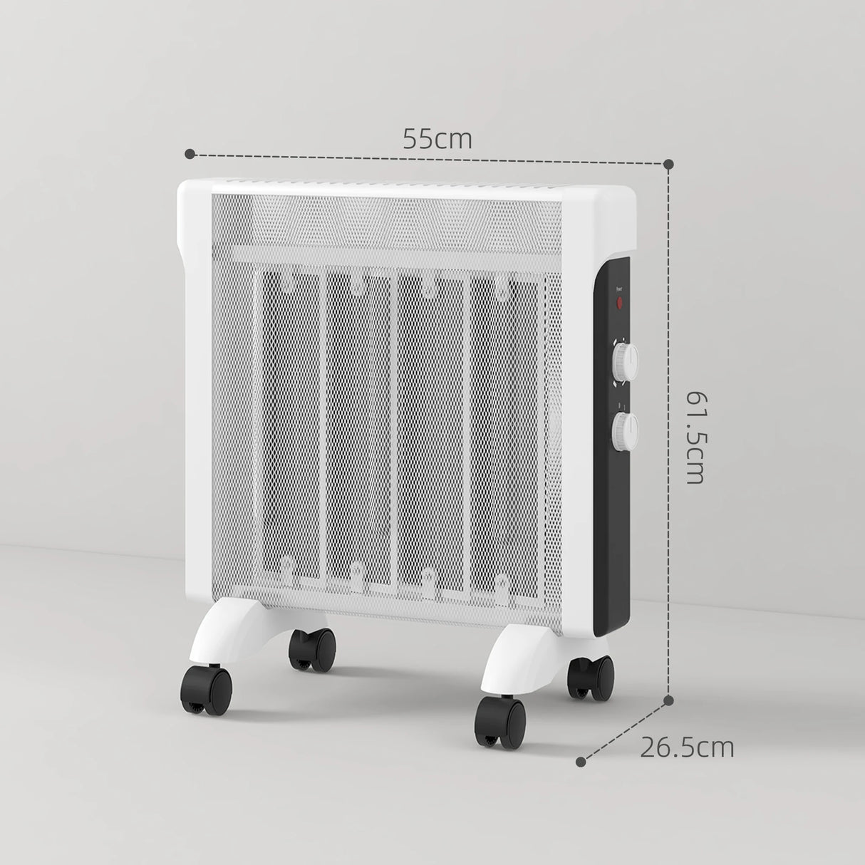 HOMCOM 2kW Electric Heater, 10-45 Temperature - White