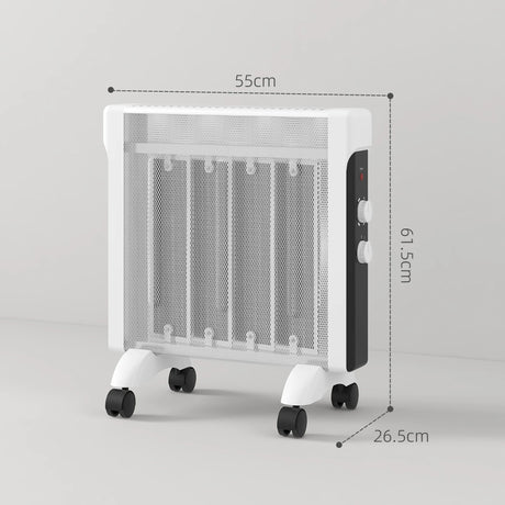 HOMCOM 2kW Electric Heater, 10-45 Temperature - White