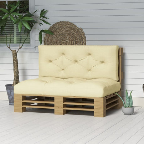 Outsunny Seat and Back Padded Pallet Cushion Set - Beige