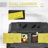 Outsunny 160L 360 Rotating Dual Chamber Composter - Yellow
