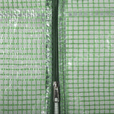 Outsunny Walk In Greenhouse with Shelves, Portable Gardening Plant Grow House for Outdoor with 2 Tier Shelf, Roll-Up Zippered Door, PE Cover, 141 x 72 x 191cm, Green