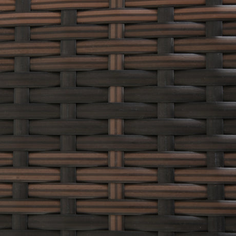 Outsunny PE Rattan Sun Lounger with Cushion, Outdoor Garden Sunbed Furniture with 5-Level Recliner Backrest, and Armrest, Set of 2, Brown