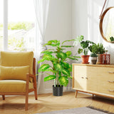 HOMCOM Faux Rose Plants, with Pots