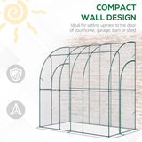 Outsunny Walk-In Greenhouse, Lean-to Small Greenhouse with Zipped Roll Up Doors, Tomato Greenhouse with Plastic Cover and Sloping Top for Flowers, Vegetables and Herbs, 214cm x 118cm x 212cm, Clear