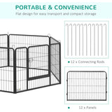 PawHut 12 Panels Heavy Duty Puppy Playpen, for Small Dogs, Indoor and Outdoor Use - Silver